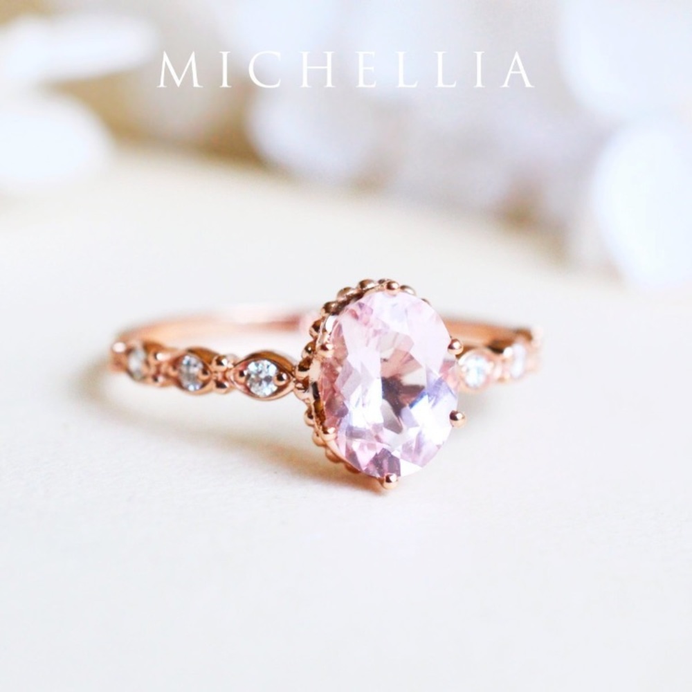 18k Rose Gold Morganite Ring - Picture 3 of 10